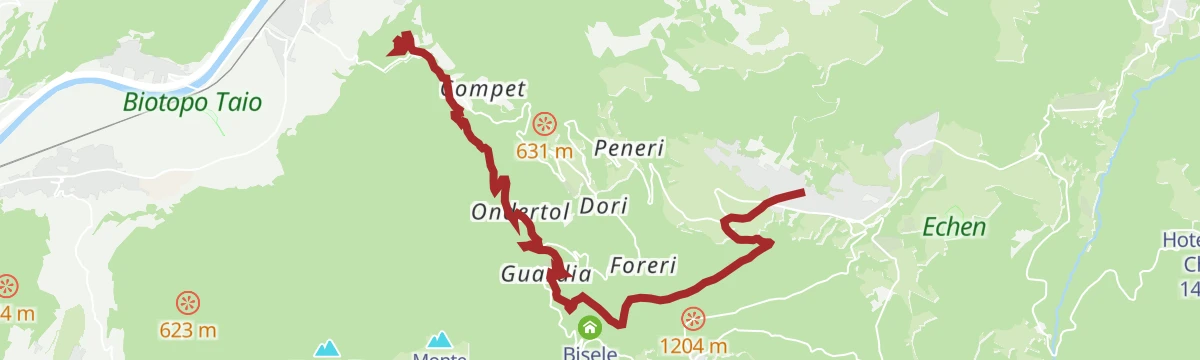 Route map: From the castle to the mountain - return